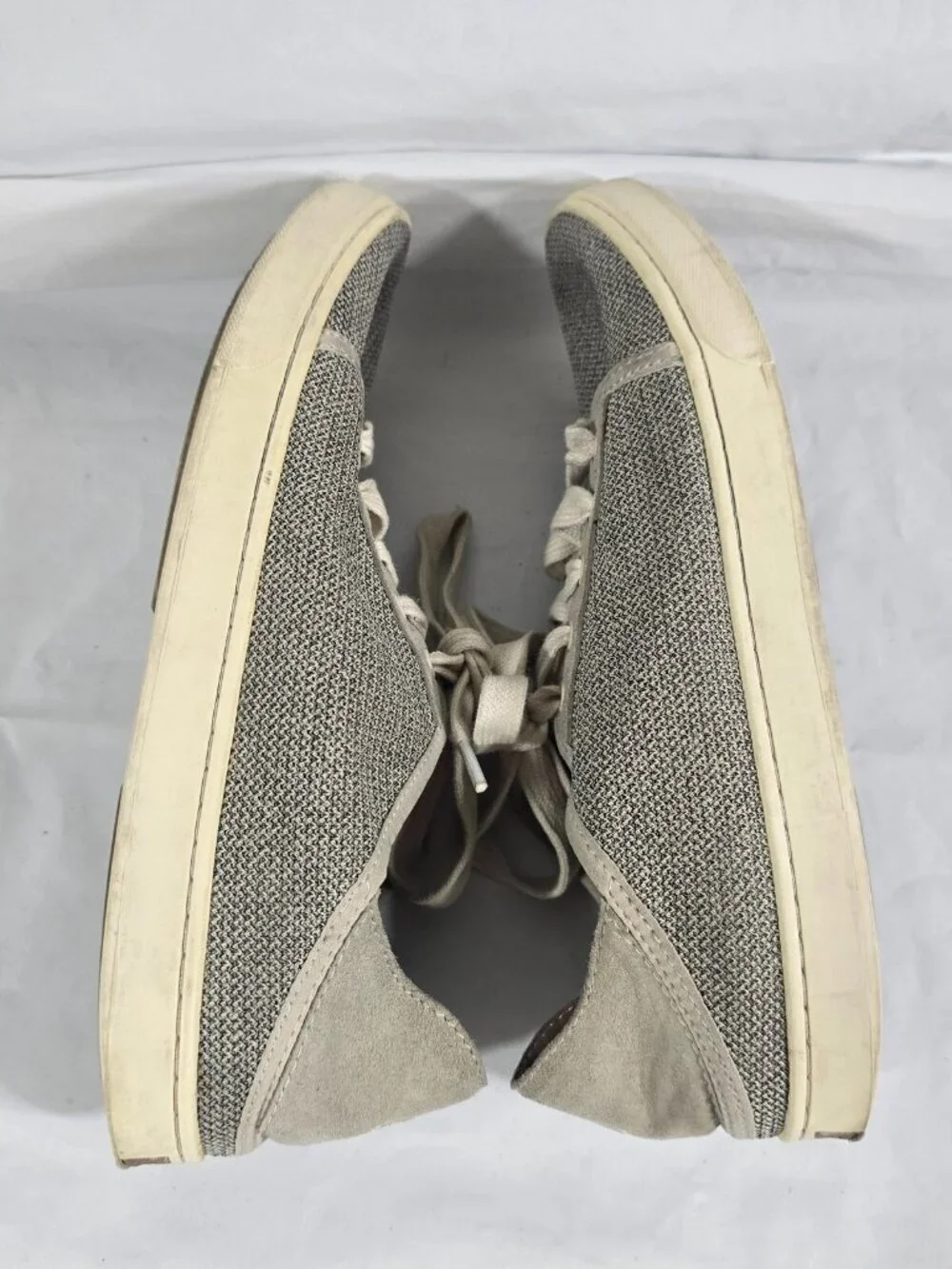 Olukai Pehuea Li Tapa Knit Sneakers Women Size 9 Gray Lace Up Travel Resortwear
